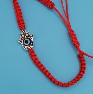 Hamsa protection red hand-woven bracelet adjustable